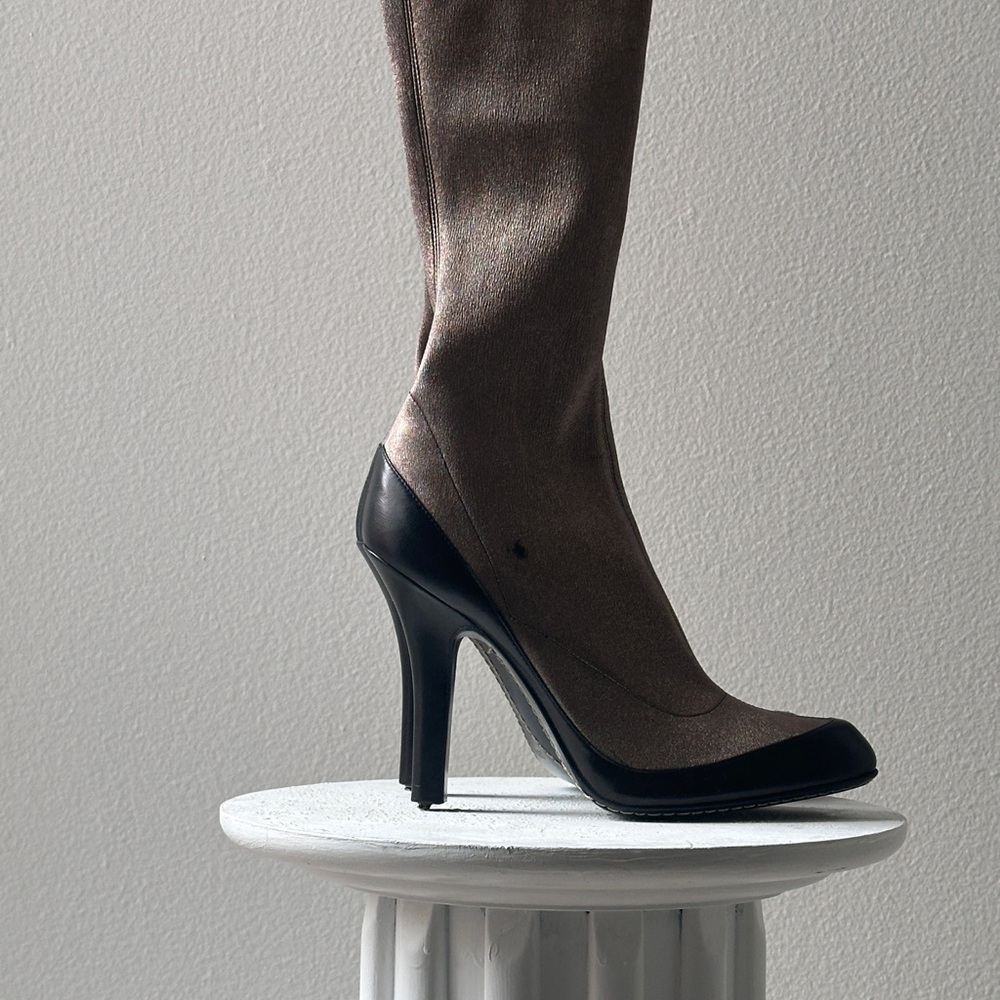 Alexander McQueen Two-Tone Knee-High Boots